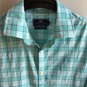 Vineyard Vines Shirt Mens Large Button Up Long Sleeve Plaid Slim Fit Cooper